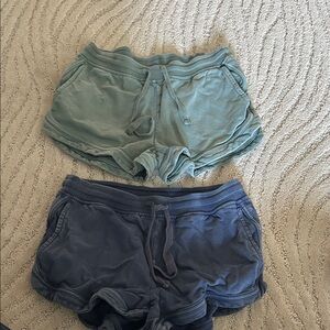 Aerie Women's Casual Shorts Set - Blue and Green
